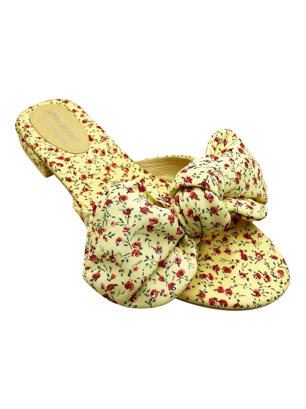 🆕{Jeffrey Campbell} Floral Bow Slide Sandals In Yellow